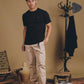 T-shirt Essenziale Nera in Cotone Biologico