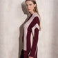 Maglione a collo alto a righe in maglia