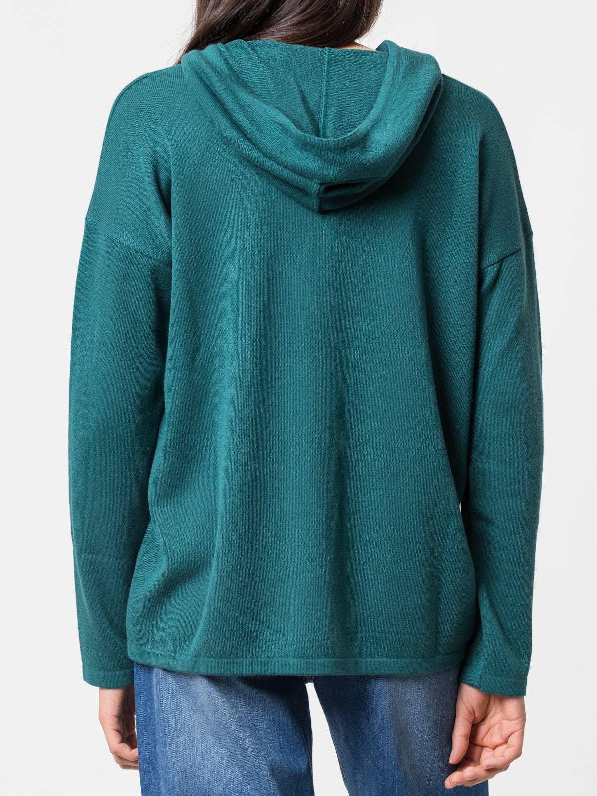 Felpa con cappuccio in maglia con mezza zip