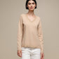 Maglione in maglia scollo a V con dettagli lurex
