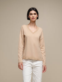 Maglione in maglia scollo a V con dettagli lurex