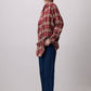 Camicia a quadri oversize bordeaux