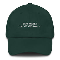 Cappellino da baseball ricamato "Save Water Drink Negronis"
