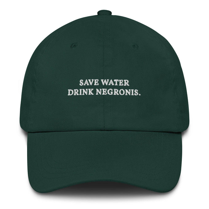 Cappellino da baseball ricamato "Save Water Drink Negronis"