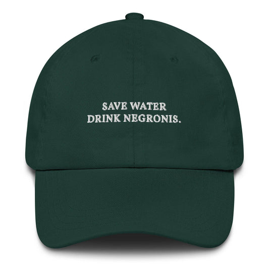 Cappellino da baseball ricamato "Save Water Drink Negronis"