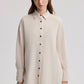 Camicia effetto lino oversize beige