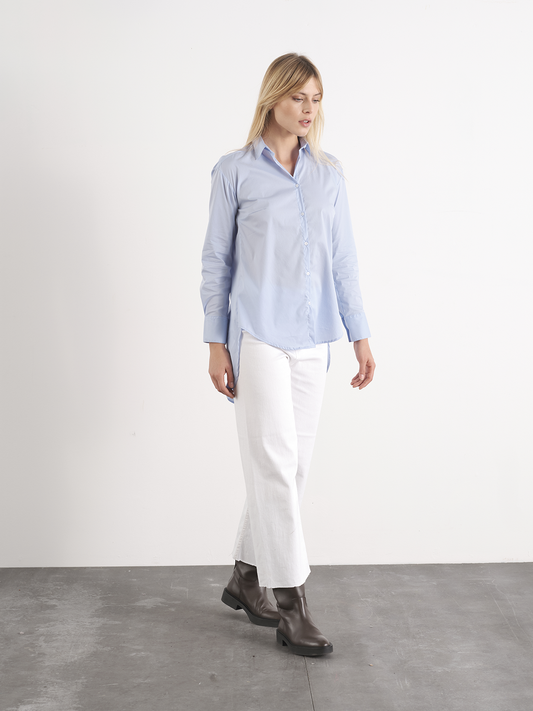Camicia lunga in cotone elasticizzato