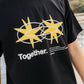 T-shirt nera oversize con stampa Star in cotone biologico