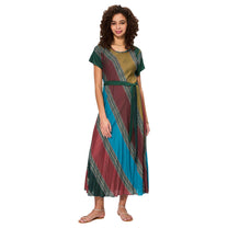 Abito estivo lungo boho multicolor con cintura