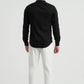 Camicia nera premium con colletto alla coreana