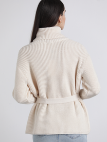 Maglione dolcevita con cintura