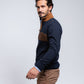 Polo in maglia a righe con mezza zip
