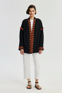 Kimono in viscosa ricamato