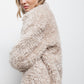 Cappotto teddy in pelliccia sintetica beige