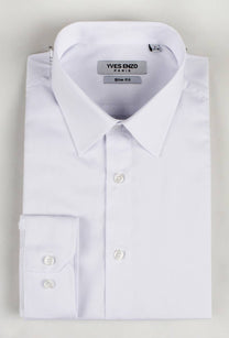 Camicia bianca slim fit con colletto classico
