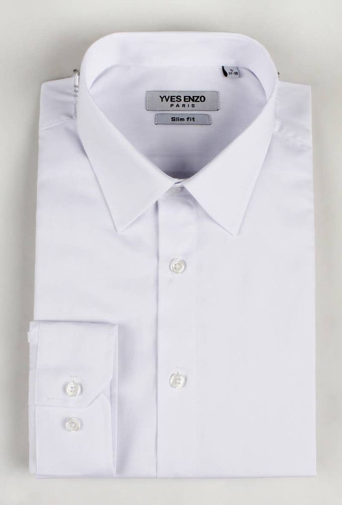 Camicia bianca slim fit con colletto classico