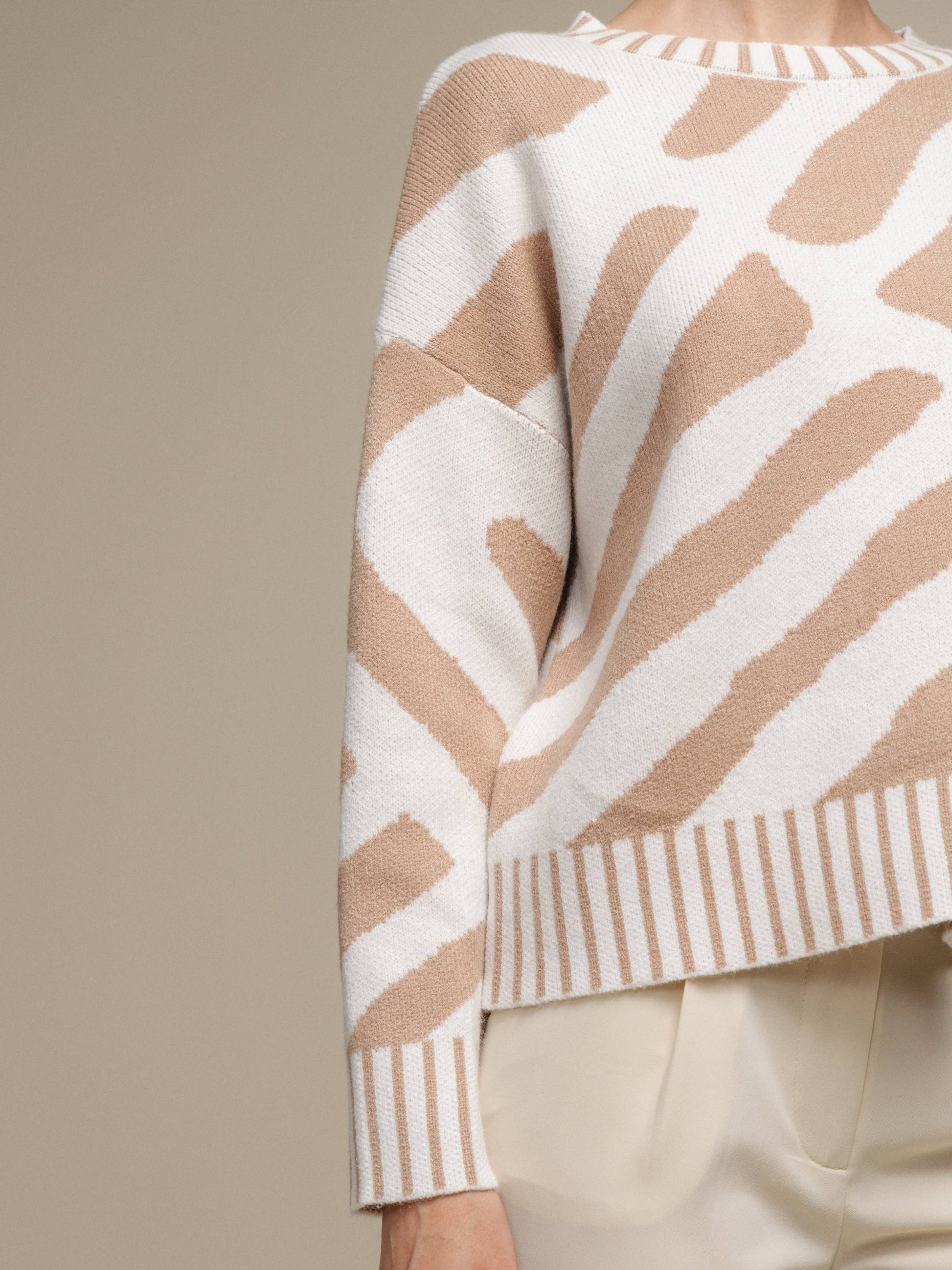 Maglione in maglia jacquard bicolore