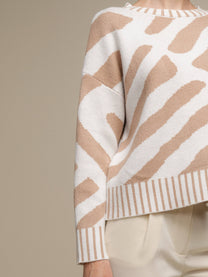 Maglione in maglia jacquard bicolore