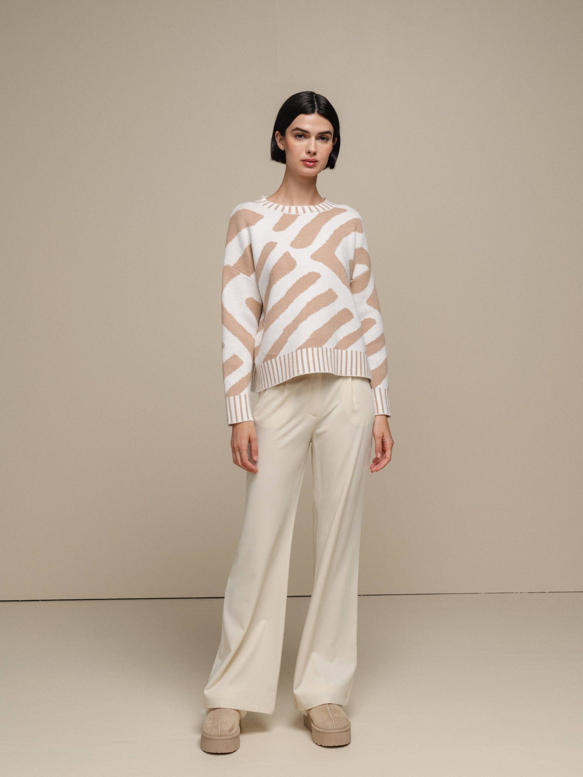 Maglione in maglia jacquard bicolore