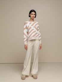 Maglione in maglia jacquard bicolore