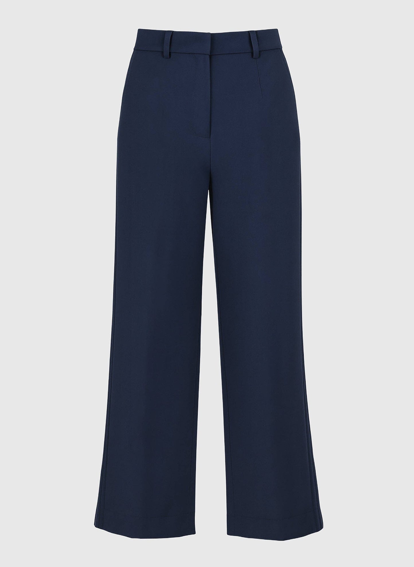 Pantaloni palazzo blu marino a vita alta