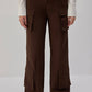 Pantaloni cargo in gabardine di cotone