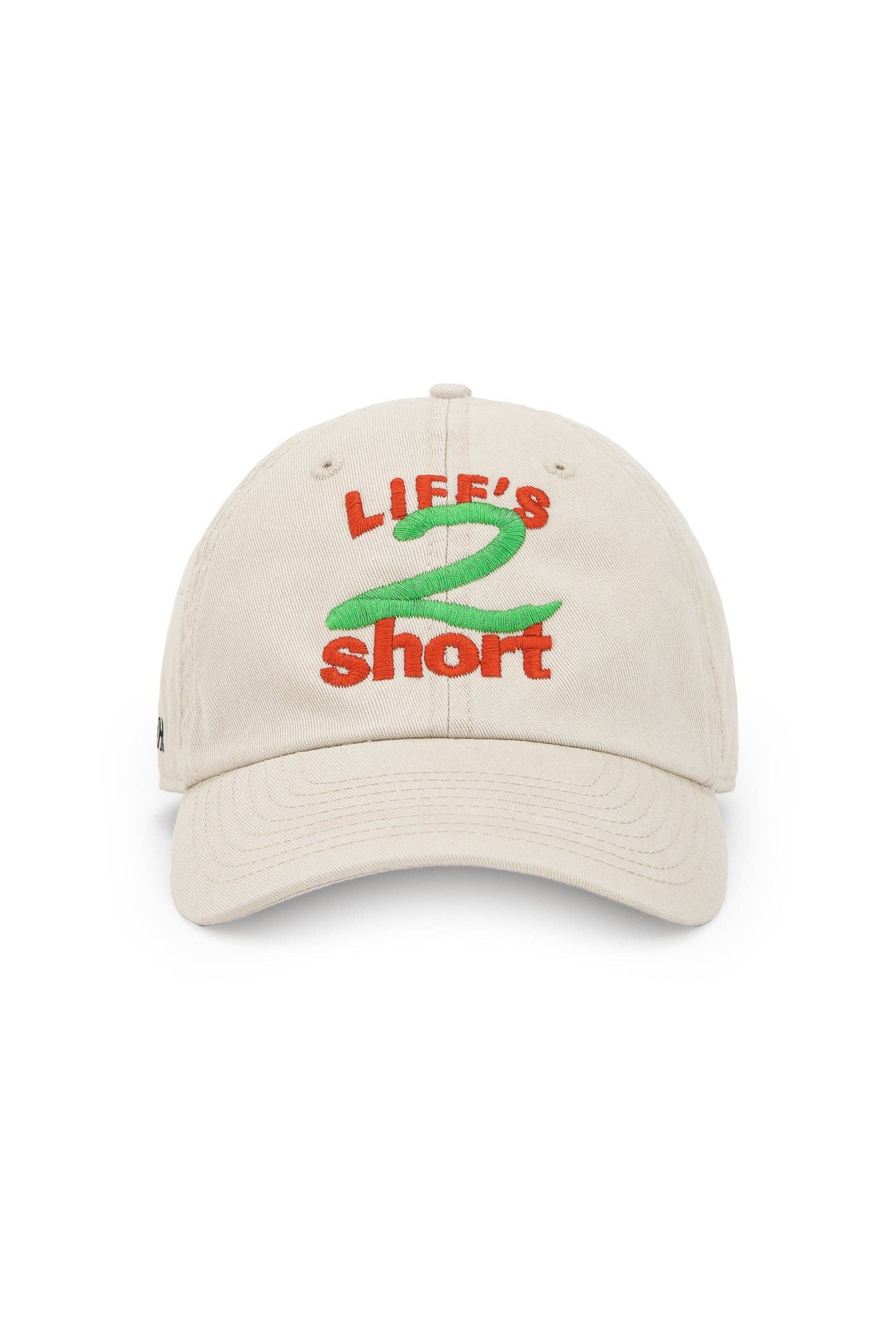 Cappellino ricamato Life’s Too Short in cotone biologico
