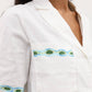Blusa Timeon in cotone con bordi decorati