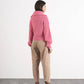 Maglia a costine con zip e collo ampio