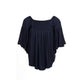 Blusa elasticizzata off-shoulder con maniche a volant