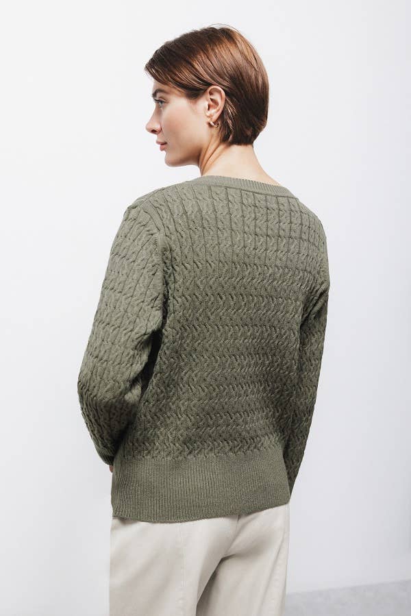 Maglione in maglia strutturata con scollo a V