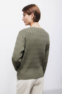Maglione in maglia strutturata con scollo a V