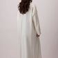 Cardigan lungo in maglia panna