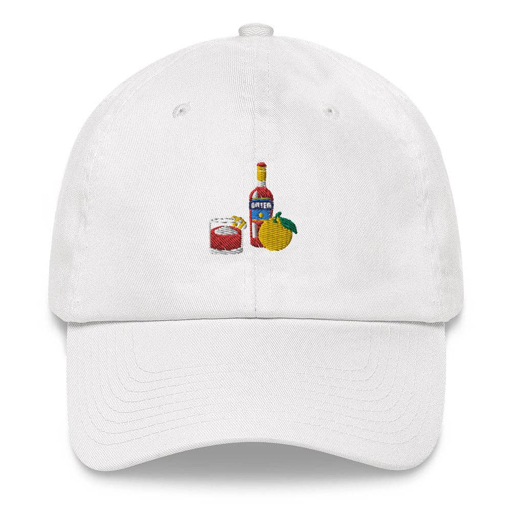 Cappellino cocktail Negroni in cotone con ricamo