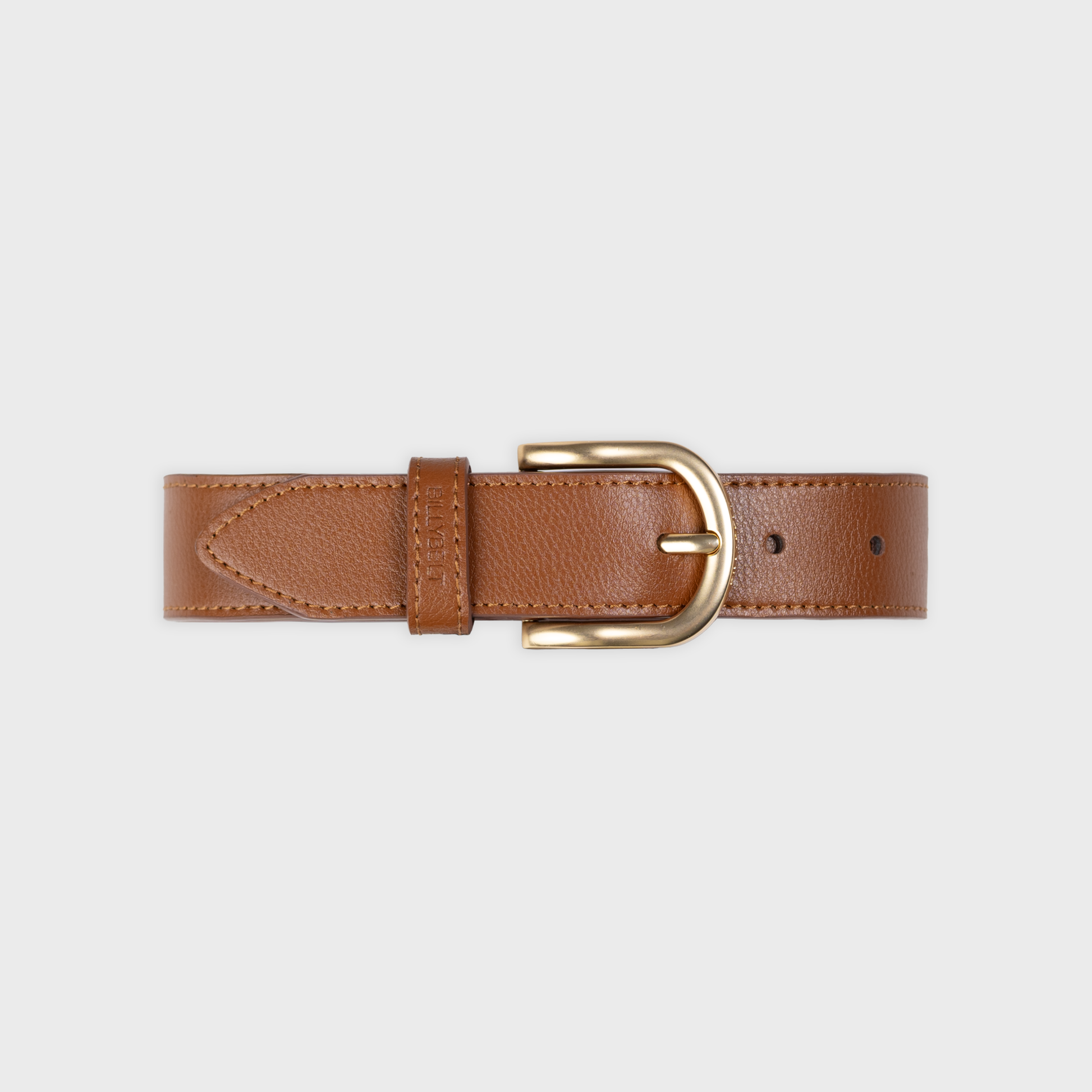 Cintura donna in pelle marrone con fibbia dorata