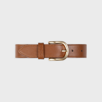 Cintura donna in pelle marrone con fibbia dorata