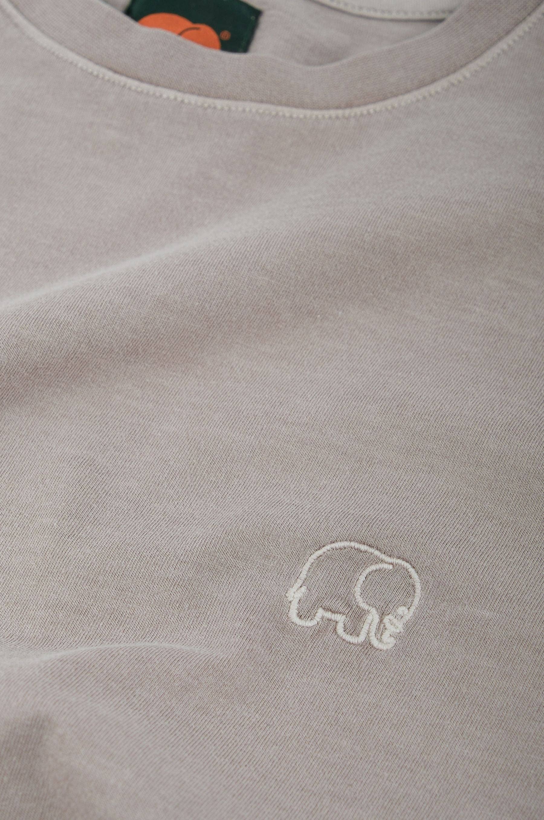 T-shirt uomo pigmentata in cotone biologico grigio elefante