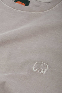 T-shirt uomo pigmentata in cotone biologico grigio elefante