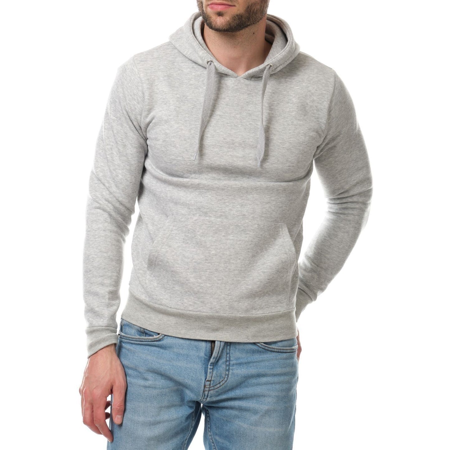 Felpa con cappuccio in pile bicolore Navy e Grigio