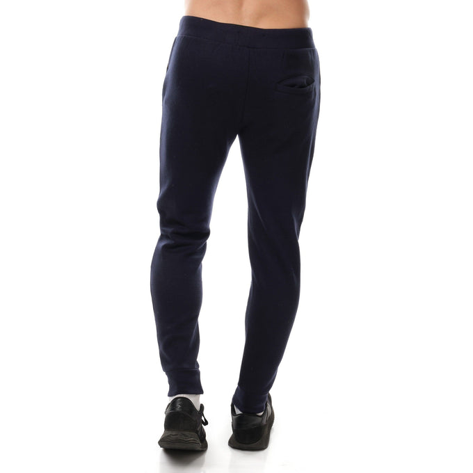 Pantaloni jogger in felpa uomo bicolore con tasche zip