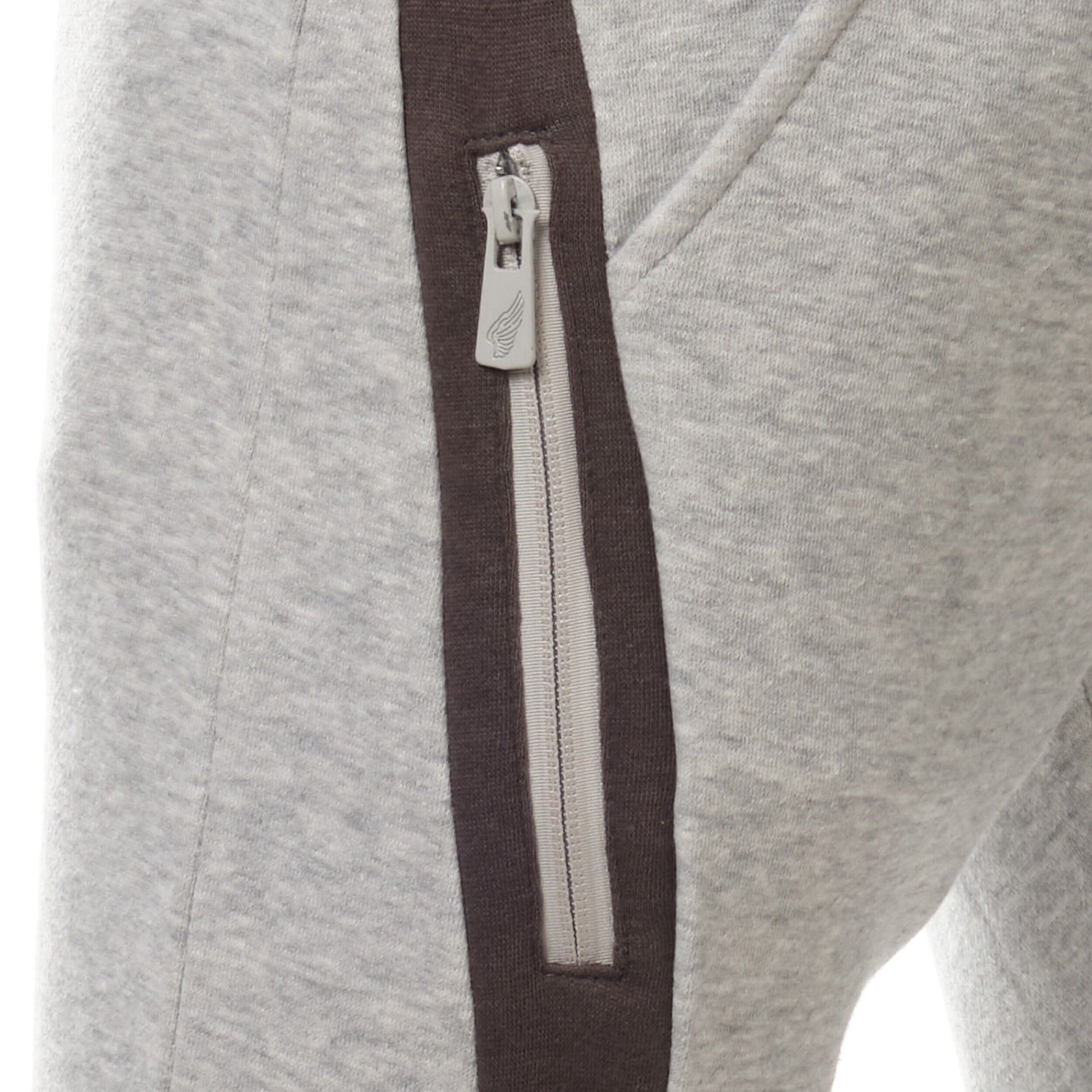 Pantaloni jogger in felpa uomo bicolore con tasche zip