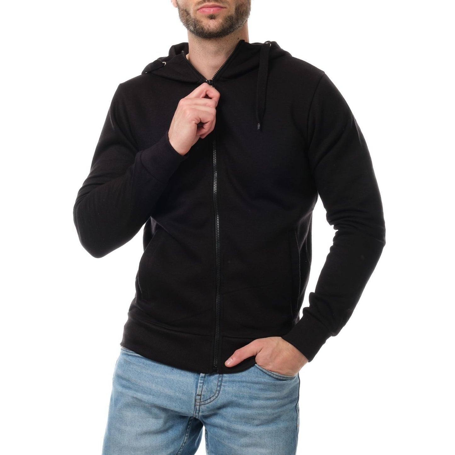 Felpa con Cappuccio Zip Uomo Bicolore