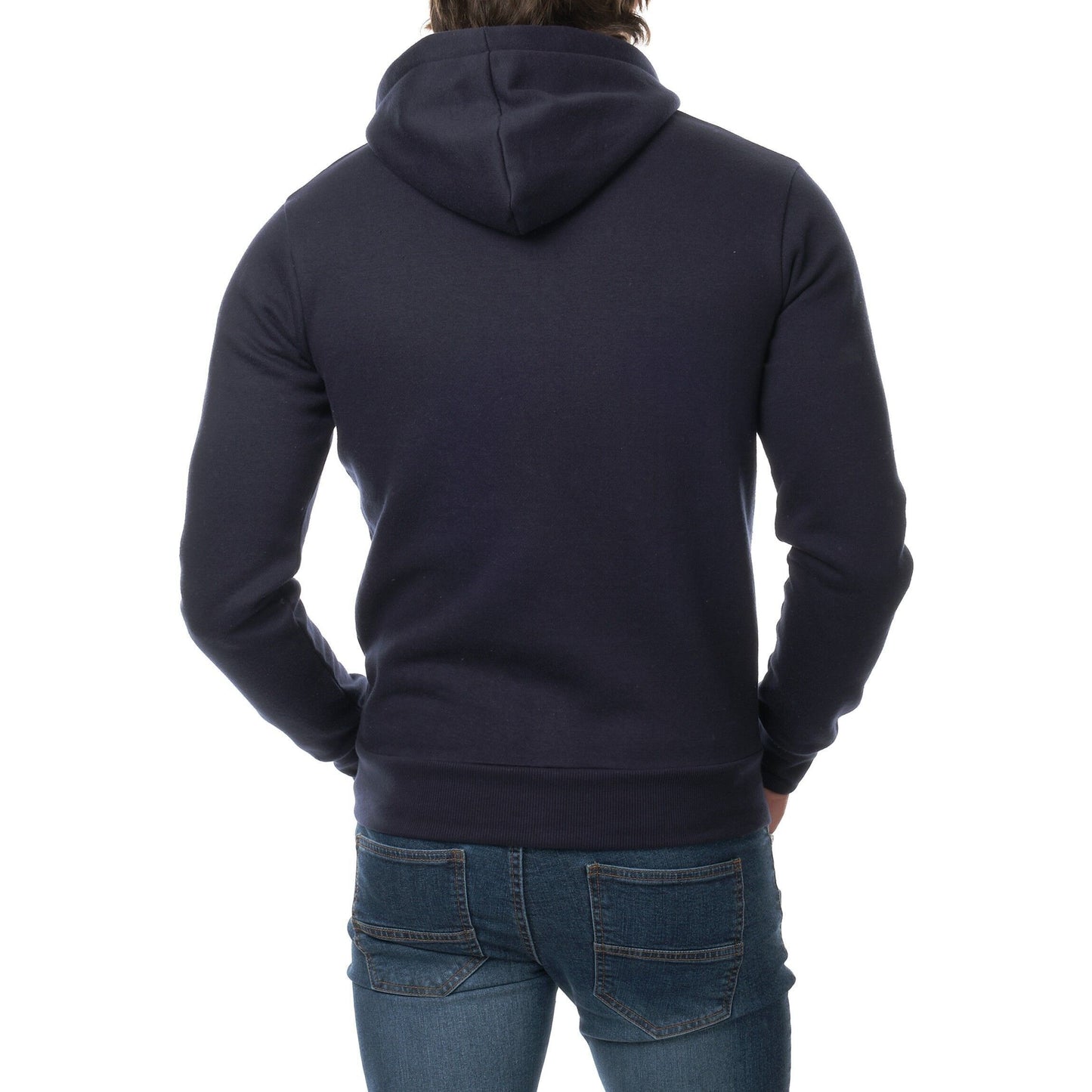Felpa uomo con cappuccio e zip in pile bicolore