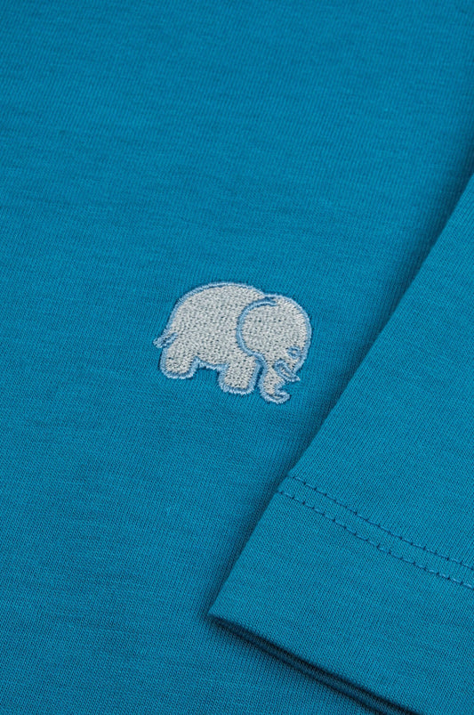 T-shirt essenziale donna blu mediterraneo in cotone biologico