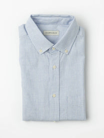 Camicia su misura easy in cotone a righe azzurre