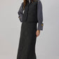 Completo donna con gilet trapuntato e gonna lunga