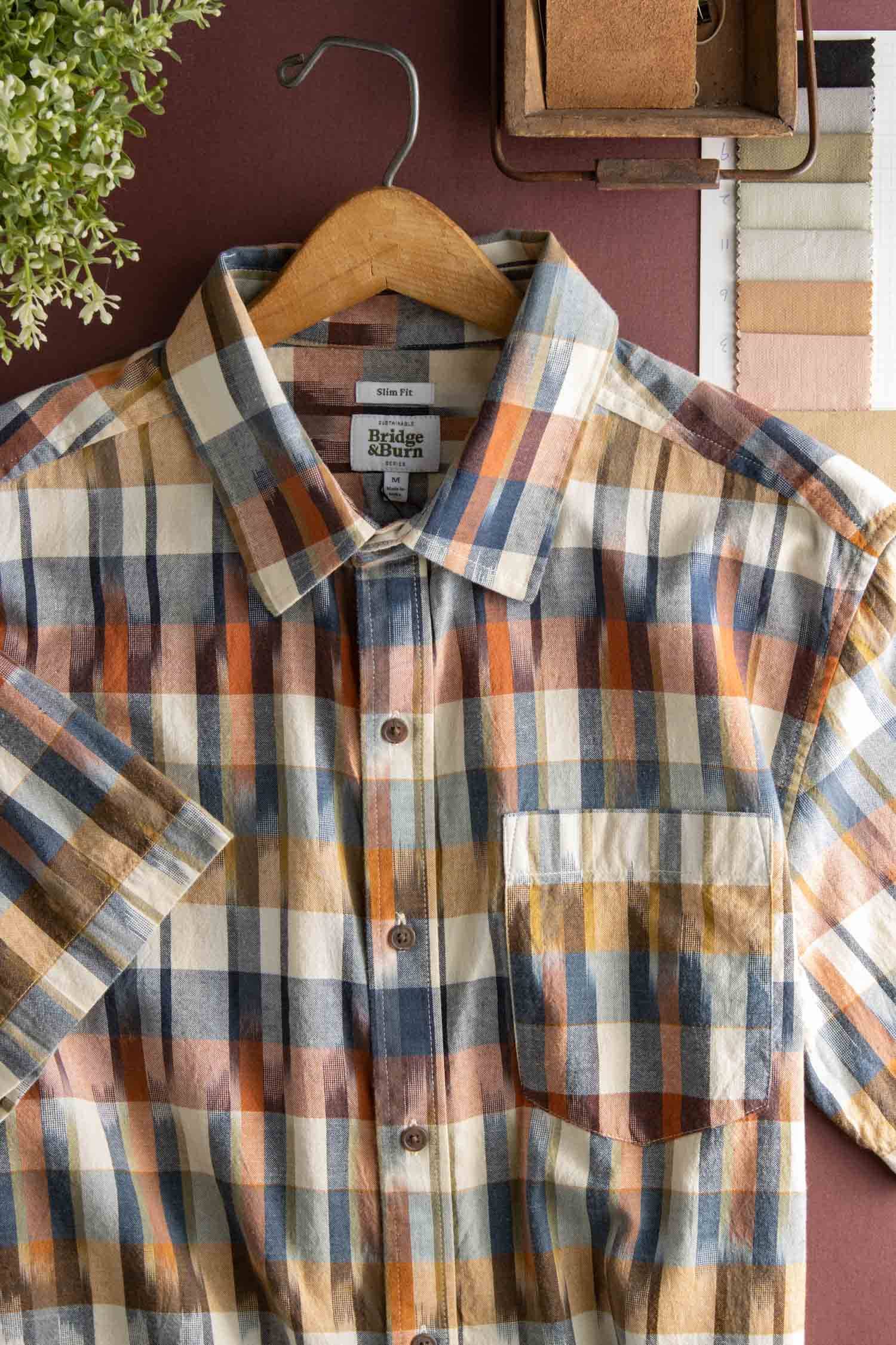 Camicia slim a quadri Aurora Space Dye Harbor