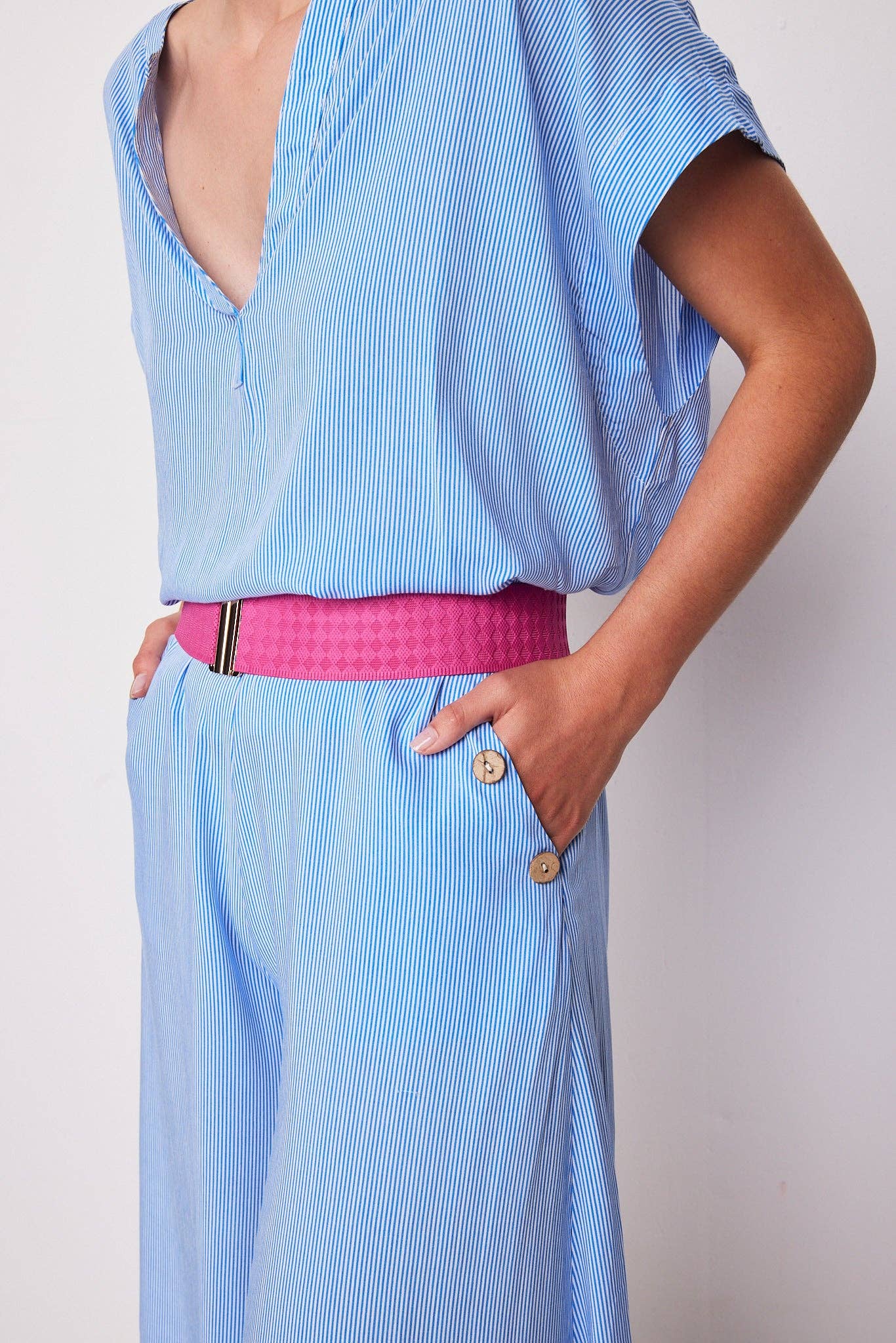 Cintura elastica colorata con fibbia