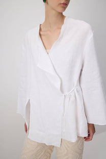 Giacca kimono in lino bianca