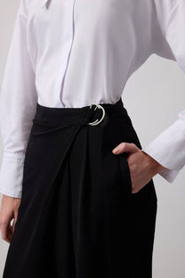 Pantaloni palazzo a gamba larga con zip